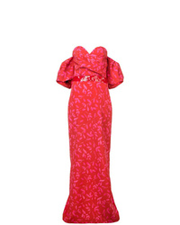 Красное вечернее платье с цветочным принтом от Sachin + Babi