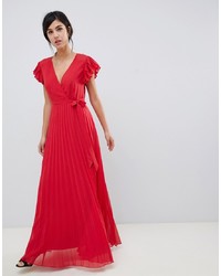 Красное вечернее платье со складками от ASOS DESIGN