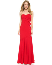 Красное вечернее платье со складками от Badgley Mischka