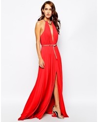 Красное вечернее платье со складками от Forever Unique