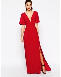 Красное вечернее платье со складками от Love