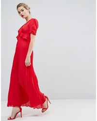 Красное вечернее платье со складками от Asos