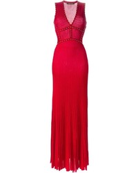 Красное вечернее платье со складками от Roberto Cavalli