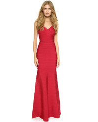 Красное вечернее платье от Herve Leger