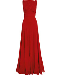 Красное вечернее платье от Saint Laurent