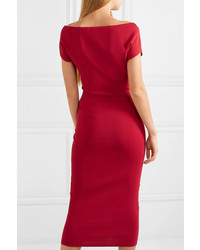 Красное вязаное облегающее платье от SOLACE London