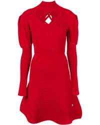 Красное вязаное платье от Philipp Plein