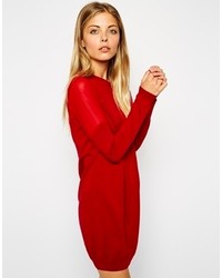 Красное вязаное повседневное платье от Asos