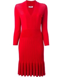 Красное вязаное повседневное платье от Moschino Cheap & Chic