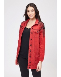 Женское красное джинсовое пальто от DSHE