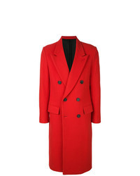 Красное длинное пальто