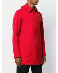 Красное длинное пальто от Herno