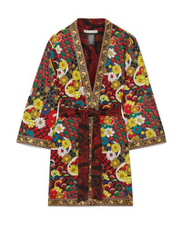 Красное кимоно с принтом