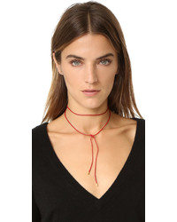 Красное кожаное колье от Elizabeth and James