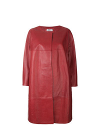 Женское красное кожаное пальто от Desa Collection