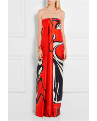 Красное кружевное вечернее платье с принтом от SOLACE London