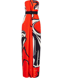 Красное кружевное вечернее платье с принтом от SOLACE London