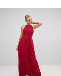 Красное кружевное вечернее платье с украшением от Little Mistress Tall