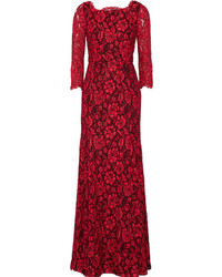Красное кружевное вечернее платье от Diane von Furstenberg