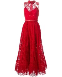 Красное кружевное вечернее платье от Elie Saab