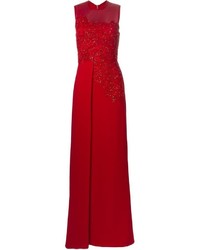Красное кружевное вечернее платье от Elie Saab