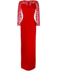 Красное кружевное вечернее платье от Ermanno Scervino
