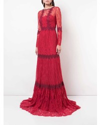 Красное кружевное вечернее платье от Marchesa Notte