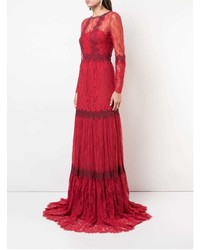 Красное кружевное вечернее платье от Marchesa Notte