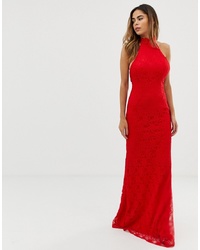 Красное кружевное вечернее платье от Liquorish