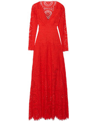 Красное кружевное вечернее платье от Temperley London