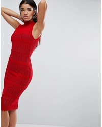 Красное кружевное облегающее платье от Asos