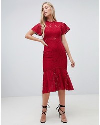 Красное кружевное облегающее платье от Forever New