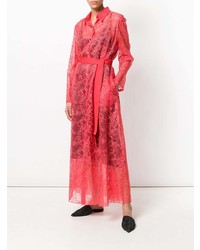 Красное кружевное платье-макси от Mantu