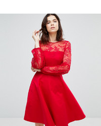 Красное кружевное платье с пышной юбкой от Y.A.S Tall