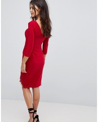 Красное кружевное платье-футляр от Little Mistress