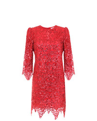 Красное кружевное платье-футляр от Nk