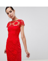 Красное кружевное платье-футляр от Paper Dolls Tall