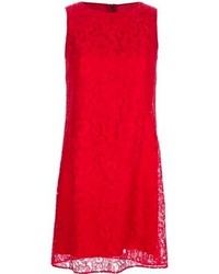 Красное кружевное повседневное платье от Dolce & Gabbana