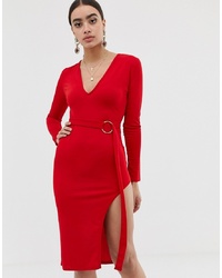 Красное облегающее платье от In The Style