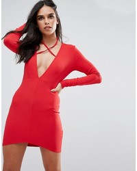 Красное облегающее платье от Missguided