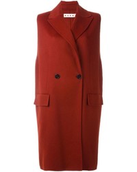 Красное пальто без рукавов от Marni