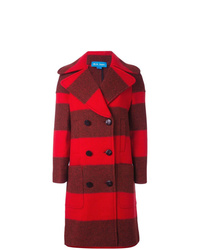 Женское красное пальто в горизонтальную полоску от MiH Jeans