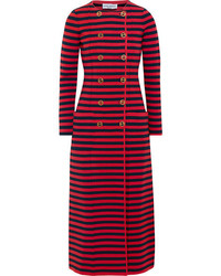 Женское красное пальто в горизонтальную полоску от Sonia Rykiel