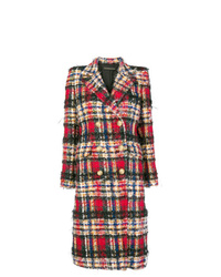 Женское красное пальто в шотландскую клетку от Alexandre Vauthier