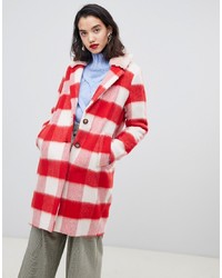 Женское красное пальто в шотландскую клетку от Essentiel Antwerp