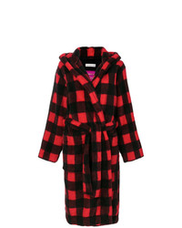 Женское красное пальто в шотландскую клетку от Golden Goose Deluxe Brand