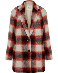 Женское красное пальто в шотландскую клетку от Madewell