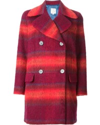 Женское красное пальто в шотландскую клетку от Stella Jean