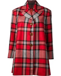 Женское красное пальто в шотландскую клетку от Vivienne Westwood