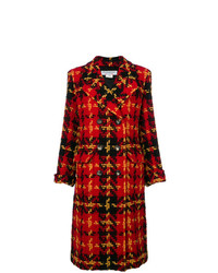 Женское красное пальто в шотландскую клетку от Yves Saint Laurent Vintage